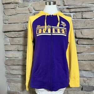 Minnesota Vikings NFL Team Apparel Women’s Full Zip Hoodie Sweatshirt